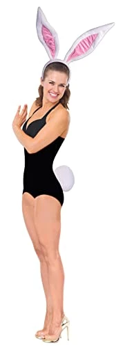 Rubie's Womens Set Jumbo Easter Rabbit Bunny Kit Adult Headband Giant Ears Tail Costume Accessory, As Shown, One Size US