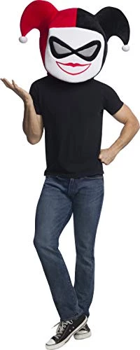 Rubie's Women's DC Super Villains Adult Harley Quinn Oversized Fabric Mask, As Shown, One Size