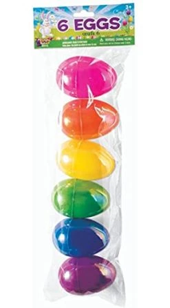 Forum Novelties Plastic Easter Eggs, 6-Count, Iridescent