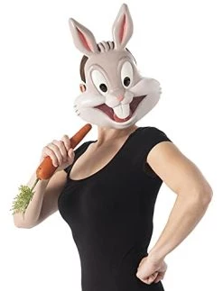 Rubie's Unisex Warner Bros. Space Jam Bugs Bunny Plastic Half-Mask, One Size -Rubies Shop 31PWP7ayakS