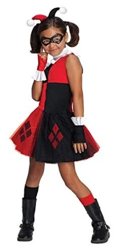 DC Super Villain Collection Harley Quinn Girl's Costume With Tutu Dress