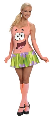 Nickelodeon Secret Wishes Spongebob Squarepants Patrick Costume Dress Gloves And Knee Socks