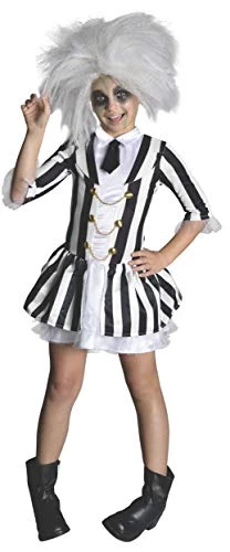 Beetlejuice Costume, Kids Girl Beetlejuice Outfit, Medium, Age 5 - 7 Years, HEIGHT 4’ 2” - 4’ 6”