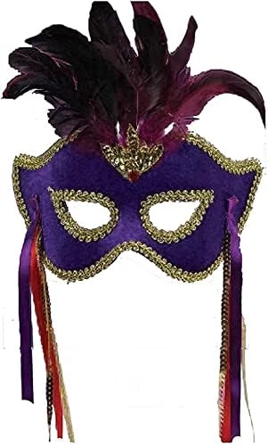 Forum Mysterious Mardi Gras Glamour Half Mask With Feathers 5 Forum Mysterious Mardi Gras Glamour Half Mask With Feathers - Image 3