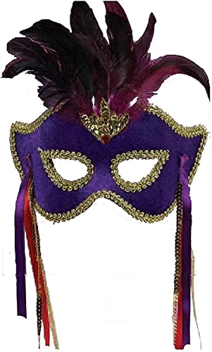 Forum Mysterious Mardi Gras Glamour Half Mask With Feathers 3 Forum Mysterious Mardi Gras Glamour Half Mask With Feathers