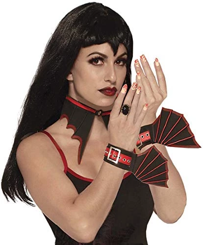 Forum Novelties Vampire Wrist Cuffs, Black/Red/Multicolor, One Size 3 Forum Novelties Vampire Wrist Cuffs, Black/Red/Multicolor, One Size