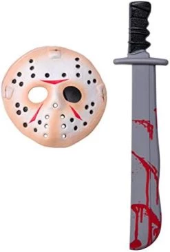 Friday The 13Th Jason Voorhees Mask And Machete Set -Rubies Shop 41FCJIwm2yL. AC
