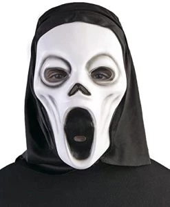 Forum Novelties Men's Standard Mask-Promo Hooded Ghost, White, Black, Standard