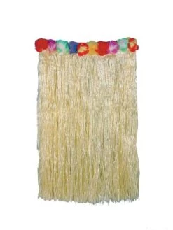Forum Novelties Hawaiian Hula Dancer Deluxe Straw Grass Skirt With Flower Trim