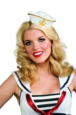 Rubie's Costume Womens Mini Sailor Hat With Gold Anchor