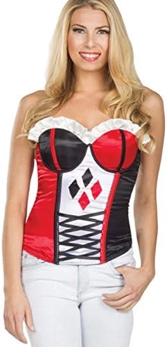 Secret Wishes DC Comics Justice League Superhero Style Adult Corset Top With Logo Harley Quinn, Red, Large 8 Secret Wishes DC Comics Justice League Superhero Style Adult Corset Top With Logo Harley Quinn, Red, Large - Image 6