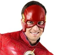 Rubies Adult DC The Flash Movie Plastic Half-Mask, As Shown, One Size