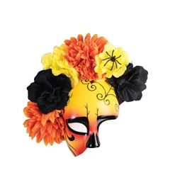 Forum Novelties Day Of The Dead Yellow Orange And Black Mask