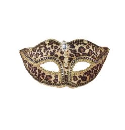 Forum Leopard Print Venetian Mask