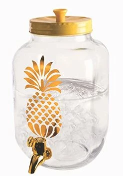 Form Novelties Luxe Pineapple Shaped Beverage Dispenser Luau Supplies, One Size, As Shown