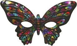 Forum Mardi Gras Masquerade Costume Half Mask Glitter Butterfly