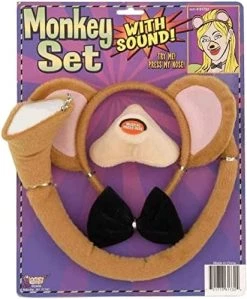 Forum Novelties Monkey Costume Set - Includes Tail, Ear Headband, Bow Tie And Nose With Sound Effects -Rubies Shop 510dS BF7L. AC
