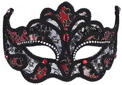 Forum Mardi Gras Costume Masquerade Half Mask With Lace And Rhinestones