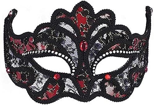 Forum Mardi Gras Costume Masquerade Half Mask With Lace And Rhinestones 6 Forum Mardi Gras Costume Masquerade Half Mask With Lace And Rhinestones - Image 4