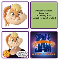 Rubie's Costume Space Jam 2: A New Legacy Lola Plastic Half-Mask, One Size -Rubies Shop 514tV3Np2iS