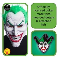 Rubie's Mens Joker Clown Costume Mask, As Shown, One Size US -Rubies Shop 516EygrTJEL