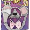 Forum Novelties Animal Costume Set Gray Mouse Ears Nose Tail With Sound Effects -Rubies Shop 51EdvzKzvL