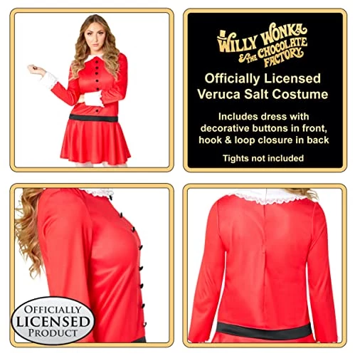 Rubie's Womens Willy Wonka Veruca Salt Costume Dress 4 Rubie's Womens Willy Wonka Veruca Salt Costume Dress - Image 2