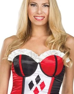 Secret Wishes DC Comics Justice League Superhero Style Adult Corset Top With Logo Harley Quinn, Red, Large 12 Secret Wishes DC Comics Justice League Superhero Style Adult Corset Top With Logo Harley Quinn, Red, Large -Rubies Shop 51NaX4MnX3L