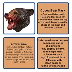 Rubie's Adult Cocoa Black Bear Deluxe Overhead Latex Mask, As Shown -Rubies Shop 51Rf411WidL