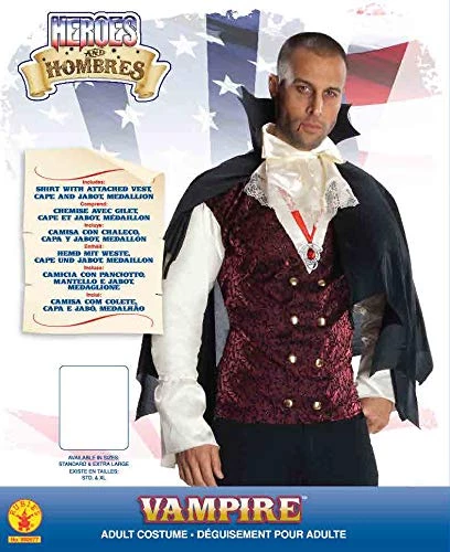 Rubie's Costume Heroes And Hombres Adult Vampire Shirt And Cape Costume 4 Rubie's Costume Heroes And Hombres Adult Vampire Shirt And Cape Costume - Image 2