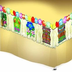Forum Novelties Luau Decorative Cutouts Table Fringe, 8 Feet, As Shown