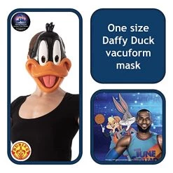 Rubie's Unisex Warner Bros. Space Jam Daffy Duck Plastic Half-Mask, One Size -Rubies Shop 51WLv1gkvML