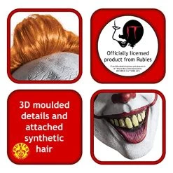 IT Pennywise Adult Mask -Rubies Shop 51XmxJQDegL