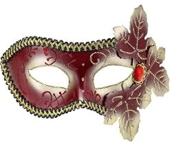Forum Mardi Gras Costume Venetian Masquerade Half Mask With Glitter Leaves