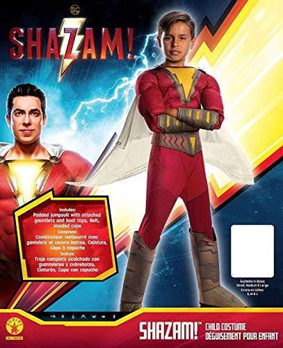 Rubie's Official DC Comic Shazam Deluxe Boys Costume, Kids Super Hero Fancy Dress 6 Rubie's Official DC Comic Shazam Deluxe Boys Costume, Kids Super Hero Fancy Dress - Image 4