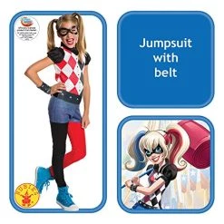 Rubie's Official DC Super Hero Girl's Harley Quinn Costume, Kids Super Villain Fancy Dress -Rubies Shop 51kpy6cuGL