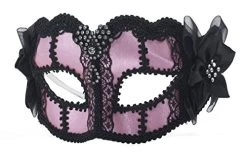 Forum Novelties Women's Lace Rhinestone Venetian Half Mask With Sunglass Arms