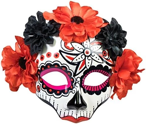Forum Novelties Women's Day Of Dead Skull Flower Mask 5 Forum Novelties Women's Day Of Dead Skull Flower Mask - Image 3