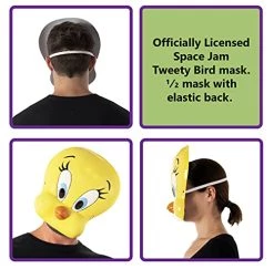 Rubie's Unisex Warner Bros. Space Jam Tweety Bird Plastic Half-Mask, One Size -Rubies Shop 51qto1I4M3S