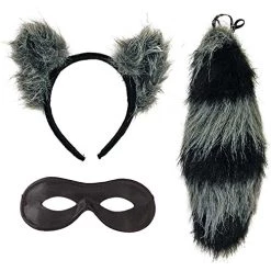 Forum Novelties Women's Adult Raccoon Ears And Tail With Mask